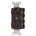 Hubbell Wiring Device-Kellems Straight Blade Devices, Receptacles, Duplex, SNAPConnect, Hospital Grade, 20A 125V, 2-Pole 3-Wire Grounding, 5-20R, Nylon, Brown, USA SNAP8300NA